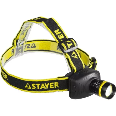 Фонарь STAYER "PROFESSIONAL" налобный светодиодный, 3Вт(140Лм), регулируемый фокус, 3 режима, 3ААА 56566 купить в Нижневартовске