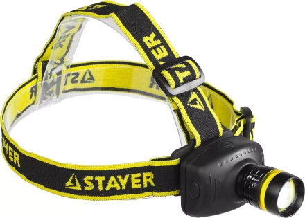 Фонарь STAYER "PROFESSIONAL" налобный светодиодный, 3Вт(140Лм), регулируемый фокус, 3 режима, 3ААА 56566 купить в Нижневартовске