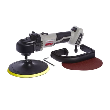 Угловая полировальная машина с бесщеточным (вентильным) двигателем ИНТЕРСКОЛ УПМ-180/18ВЭ аккумуляторная Li-ion АПИ (картон, без аккум. и ЗУ) купить в Нижневартовске