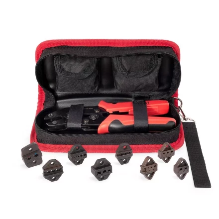 Пресс-клещи КВТ СТС+8 с 8 матрицами для опрессовки автоклемм, втулочных, изолированных и неизолированных наконечников, Dupont (набор) (89225) купить в Нижневартовске