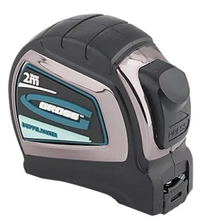 Рулетка "Doppelhaken" 2 м x 16 мм односторонний зацеп нейлон двуст. шкала автоматич  GROSS 31121 купить в Нижневартовске