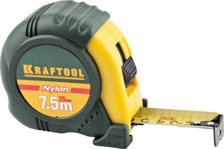 Рулетка KRAFTOOL &quot;EXPERT&quot; с нейлоновым покрытием, обрезин корпус, 7,5/25мм 34122-08_z01 купить в Нижневартовске