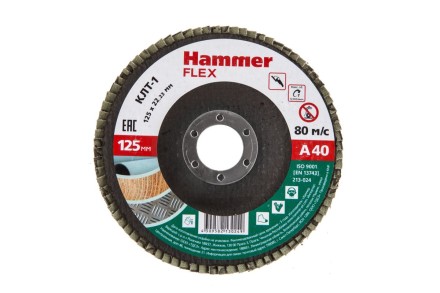 Круг Лепестковый Торцевой (КЛТ) HAMMER КЛТ 1 Ф125х22 Р40 213-024 купить в Нижневартовске