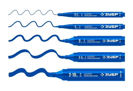 ЗУБР МП-300К синий, 2-5 мм, клиновидный перманентный маркер (06323-7) купить в Нижневартовске