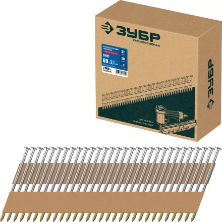 ЗУБР SN21 80 х 3.1 мм, реечные гвозди рифленые оцинкованные, 2010 шт (305396-80) купить в Нижневартовске