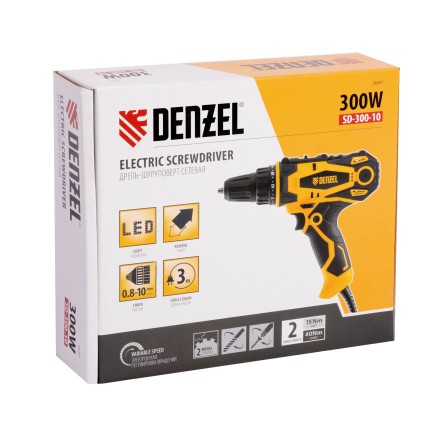 Дрель-шуруповерт сетевая SD-300-10// Denzel 26201 купить в Нижневартовске