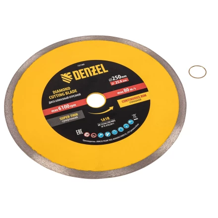 Диск алмазный сплошной, супертонкий, 250 х 25,4 мм, горячее прессование, мокрое резание// Denzel 73160 купить в Нижневартовске
