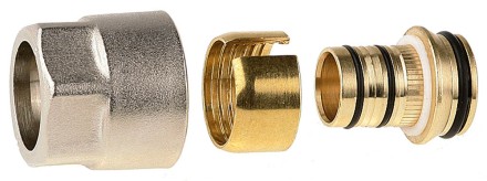 Соединитель GENERAL FITTINGS для металлопластиковых труб, евроконус, никелированная латунь, 3/4&quot; / 20 мм x 2,0 мм 51047-3/4-20 купить в Нижневартовске