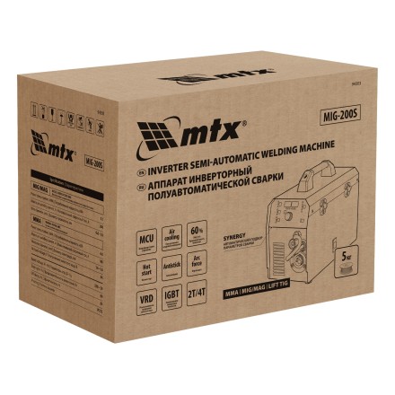 Аппарат инвертор. полуавтомат. cварки MTX MIG-200S, 200A, ПВ 60%, катушка 5 кг купить в Нижневартовске