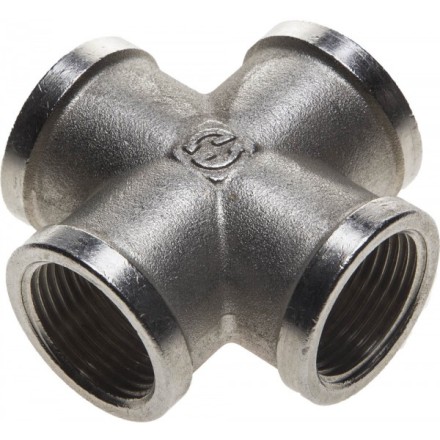 Крестовина GENERAL FITTINGS никелированная латунь, г/г/г/г, 3/4&quot; 51048-3/4 купить в Нижневартовске