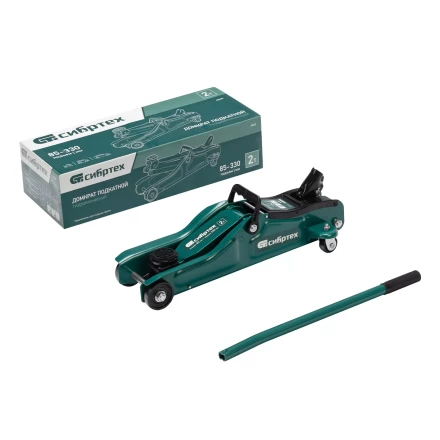 Домкрат гидравлический подкатной Сибртех 50830, 2 т, 85-330 мм, низкий подхват купить в Нижневартовске