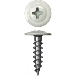 Саморезы ЗУБР с прессшайбой по листовому металлу до 0,9 мм, окрашенные в RAL-9003, PH2, 4,2х25 мм, 400шт 300191-42-025-9003