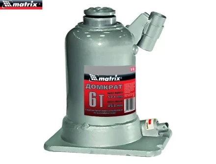 Домкрат гидравлический бутылочный телескопический 6 т подъем 171–453 мм MATRIX 507405 купить в Нижневартовске