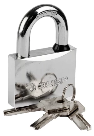 Замок ЗУБР "ЭКСПЕРТ" навесной, стальной корпус, классическая форма, закаленная дужка, 60мм 37227-60 купить в Нижневартовске