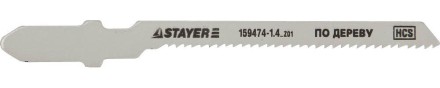 Полотна STAYER &quot;STANDARD&quot;, T101AO, для эл/лобзика, HCS, по дереву, фанере, фигурный рез, EU-хвост., шаг 1,4мм, 51мм, 2шт 159474-1.4_z01 купить в Нижневартовске