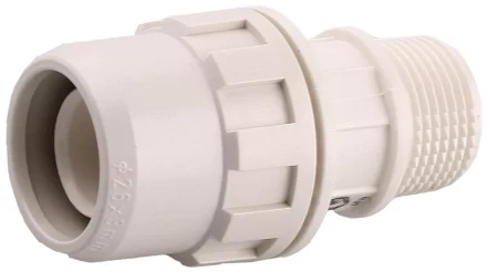 Муфта ЗУБР "ШиреФит" соединительная, "штуцер с гайкой - внешняя резьба", 20мм-1/2" 51461-20-1/2 купить в Нижневартовске