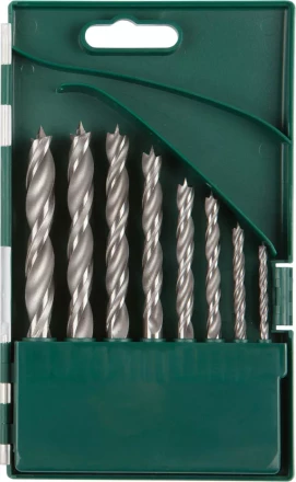 Набор сверл по дереву, KRAFTOOL 29400-H8, 8шт(3-10мм), двухленточных, спиральных 29400-H8 купить в Нижневартовске