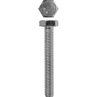 Болт ЗУБР с шестигранной головкой, DIN 933, класс прочности 8.8, оцинкованный, M12x90 мм, ТФ6, 2 шт. 4-303076-12-090