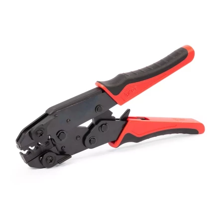 Пресс-клещи КВТ СТО+5 с 5 матрицами МПК для опрессовки разъемов, втулочных, изолированных и неизолированных наконечников (набор) (90777) купить в Нижневартовске