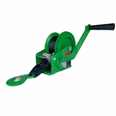 Лебедка ручная барабанная HITCH HW 500 500 кг лента 10 м (SZ073173)