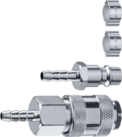 ЗУБР (штуцер елочка, 6 мм - рапид муфта) + (рапид штуцер-штуцер елочка, 6 мм) + (обжимные хомуты 2 шт), набор, Профессионал (64920-06-H) купить в Нижневартовске