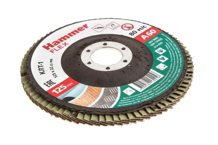 Круг Лепестковый Торцевой (КЛТ) HAMMER КЛТ 1 Ф125х22 Р60 213-025 купить в Нижневартовске
