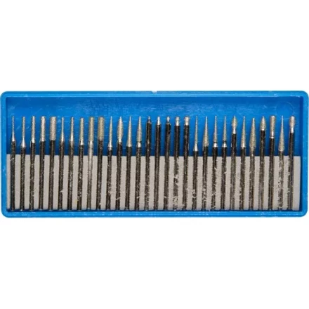 Набор ЗУБР: Мини-насадки с алмазным напылением в пластиковом боксе, P=180, хвостовик d=3мм, 30 предметов 33383-H30 купить в Нижневартовске