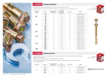 ЗУБР М8 х 70 мм, 50 шт, клиновой анкер (302032-08-070) купить в Нижневартовске