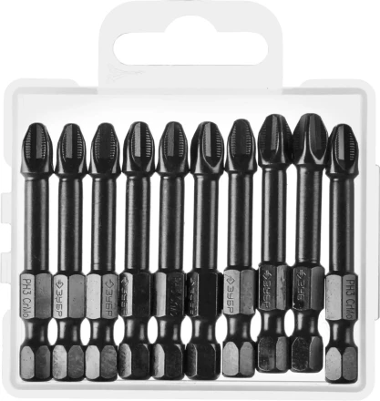 ЗУБР PH3, 10 шт, 50 мм, ударные биты, Профессионал (26021-3-50-S10) купить в Нижневартовске