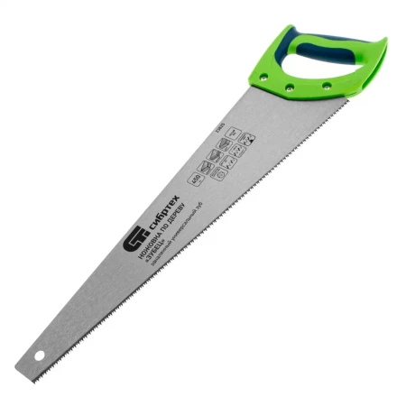 Ножовка по дереву "Зубец", 450 мм, 11 TPI, зуб 2D, калёный зуб, 2-х компонентная рукоятка Сибртех 23825 купить в Нижневартовске