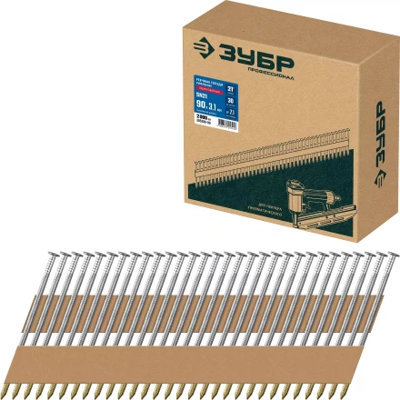 ЗУБР SN21 90 х 3.1 мм, реечные гвозди рифленые оцинкованные, 2010 шт(305396-90) купить в Нижневартовске