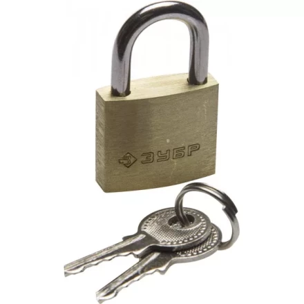 Замок ЗУБР "ЭКСПЕРТ" навесной мини, латунный корпус, 25мм 37130-25 купить в Нижневартовске