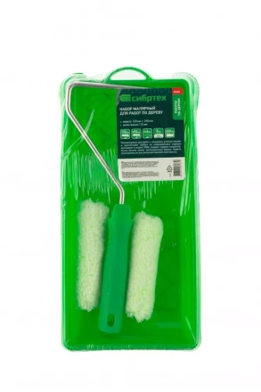 Малярный набор для работ по дереву: кювета 150 мм х 290 мм и мини-валик 110 мм Сибртех 80454 купить в Нижневартовске