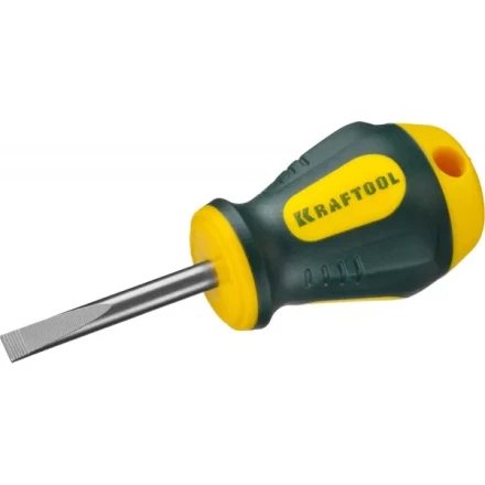Отвертка KRAFTOOL, Cr-Mo-V сталь, двухкомпонентная противоскользящая рукоятка, SL, 5,5x38мм 250071-5.5-038 купить в Нижневартовске