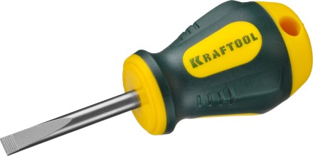 Отвертка KRAFTOOL, Cr-Mo-V сталь, двухкомпонентная противоскользящая рукоятка, SL, 5,5x38мм 250071-5.5-038 купить в Нижневартовске