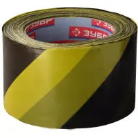 Сигнальная лента ЗУБР "МАСТЕР", цвет черно-желтый, 70мм х 200м 12242-70-200
