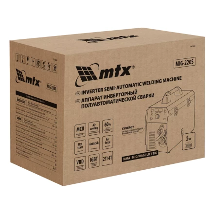 Аппарат инвертор. полуавтомат. cварки MTX MIG-220S 94304, 220A, ПВ 60%, катушка 5 кг купить в Нижневартовске