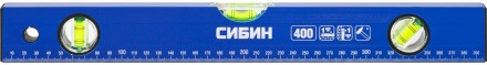 Уровень СИБИН коробчатый, 3 противоударных ампулы, измерительная линейка, 40см 34605-040 купить в Нижневартовске