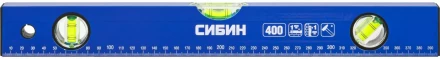 Уровень СИБИН коробчатый, 3 противоударных ампулы, измерительная линейка, 40см 34605-040 купить в Нижневартовске