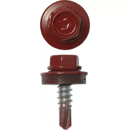 Саморезы ЗУБР "ПРОФЕССИОНАЛ" окраш., RAL 3003 рубин.-красн., для крепл. кров. матер. к металл. констр., 5.5x19мм, 500шт 4-300315-55-019-3003 купить в Нижневартовске