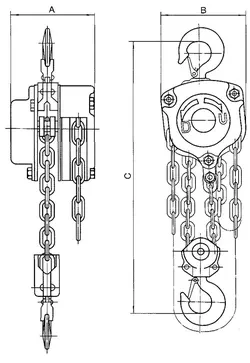 Таль ручная цепная тип HSZ-C г-п 3 тонн H=6 метра купить в Нижневартовске