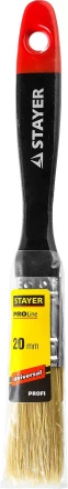 Кисть плоская STAYER "UNIVERSAL-PROFI", светлая натуральная щетина, деревянная ручка, 20мм 0104-020 купить в Нижневартовске