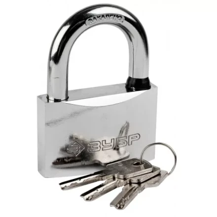 Замок ЗУБР "ЭКСПЕРТ" навесной, стальной корпус, классическая форма, закаленная дужка, 70мм 37227-70 купить в Нижневартовске