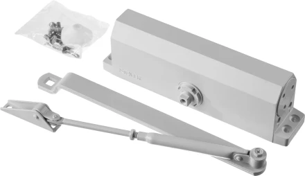 Доводчик дверной STAYER, для дверей массой до 100 кг, цвет белый 37916-100 купить в Нижневартовске