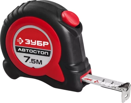 Рулетка ЗУБР "МАСТЕР", двухкомпонентный корпус, автостоп, 7,5м/25мм 34052-08-25 купить в Нижневартовске
