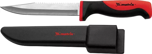 Нож рыбака "FISHERMAN'S DREAM" large 150 мм двухкомпонентная рукоятка пластиковые ножны MATRIX KITCHEN 79116 купить в Нижневартовске