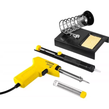 Набор для паяльных работ STAYER "PROFI" PROTerm, 55315-70-H4 паяльник 55307 + подставка + припой + шприц, 60 Вт 55315-70-H4 купить в Нижневартовске