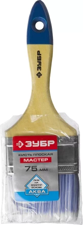 Плоская кисть ЗУБР АКВА 20 мм 3/4? светлая искусственная щетина деревянная ручка для воднодисперсионных и акриловых ЛКМ 4-01007-020 купить в Нижневартовске