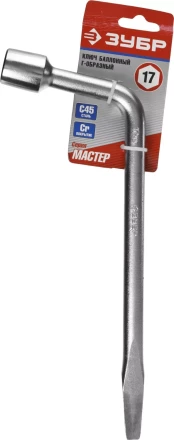 Ключ баллонный ЗУБР "МАСТЕР" L-образный, с монтажной лопаткой, 17мм 2753-17_z02 купить в Нижневартовске