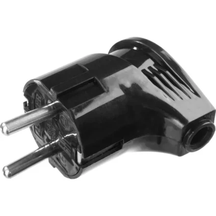 Вилка MAXElectro электрическая, 16А/220В, угловая, с заземлением, черная, STAYER 55161-B купить в Нижневартовске